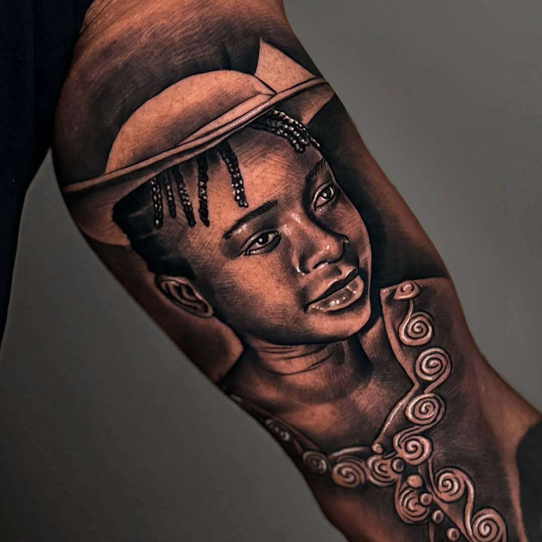 Portrait tattoo by Bruno Wayhs