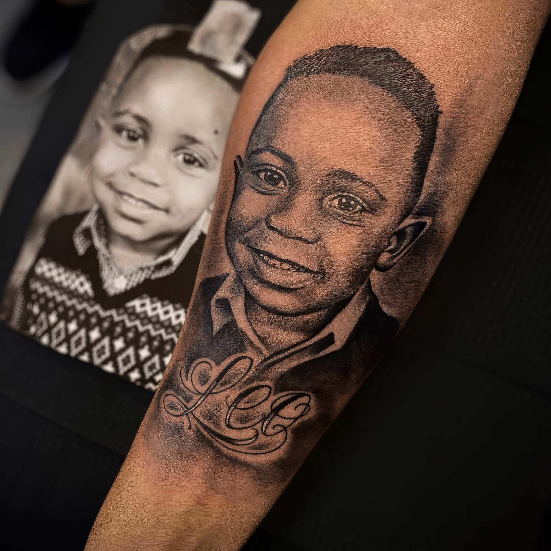 Portrait tattoo by Bruno Wayhs