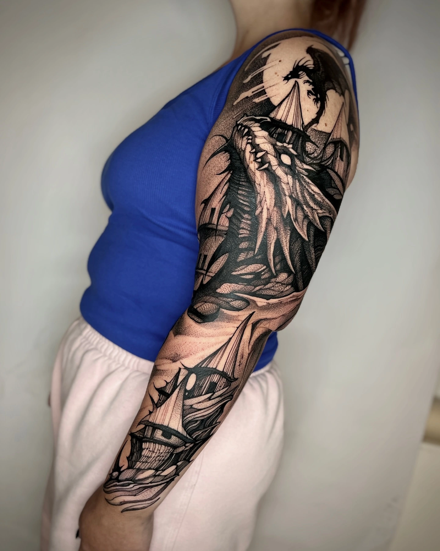 Sleeve — black & grey realism