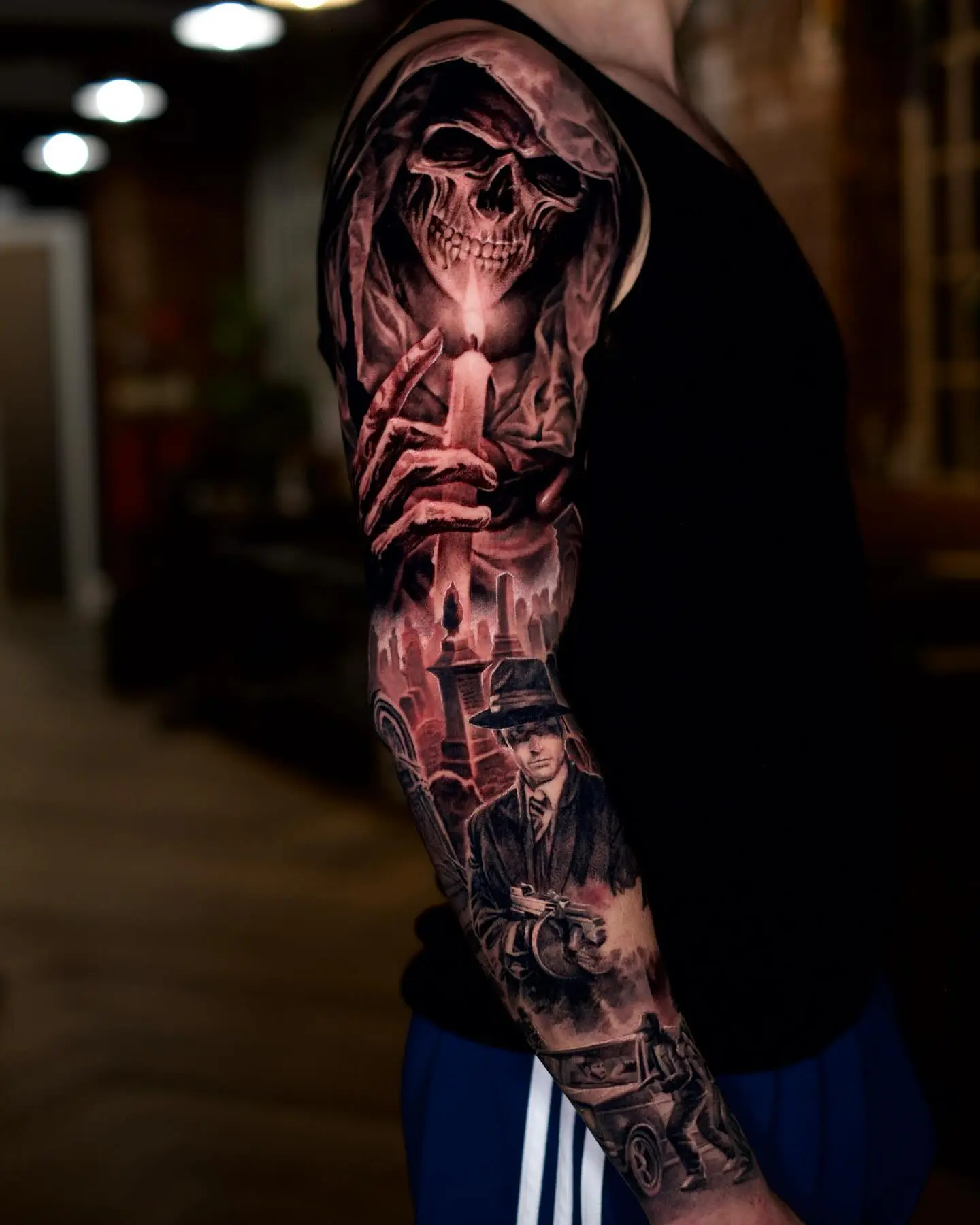 Sleeve — black & grey realism