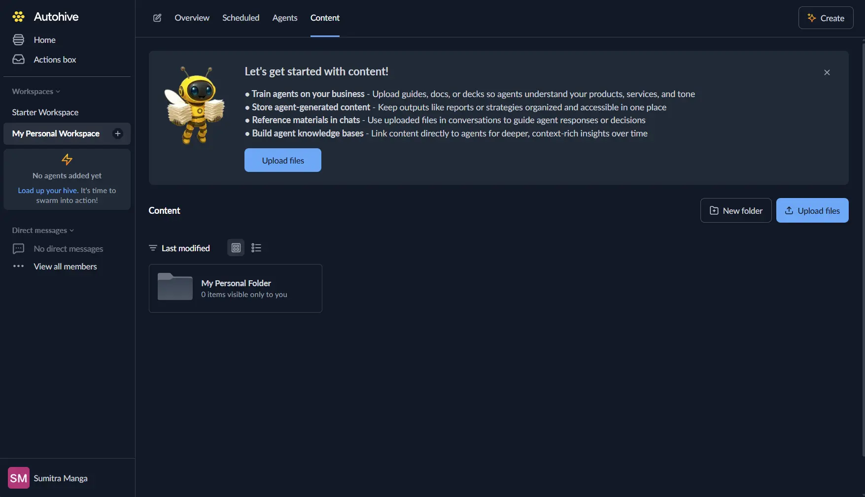 Content hub in Autohive