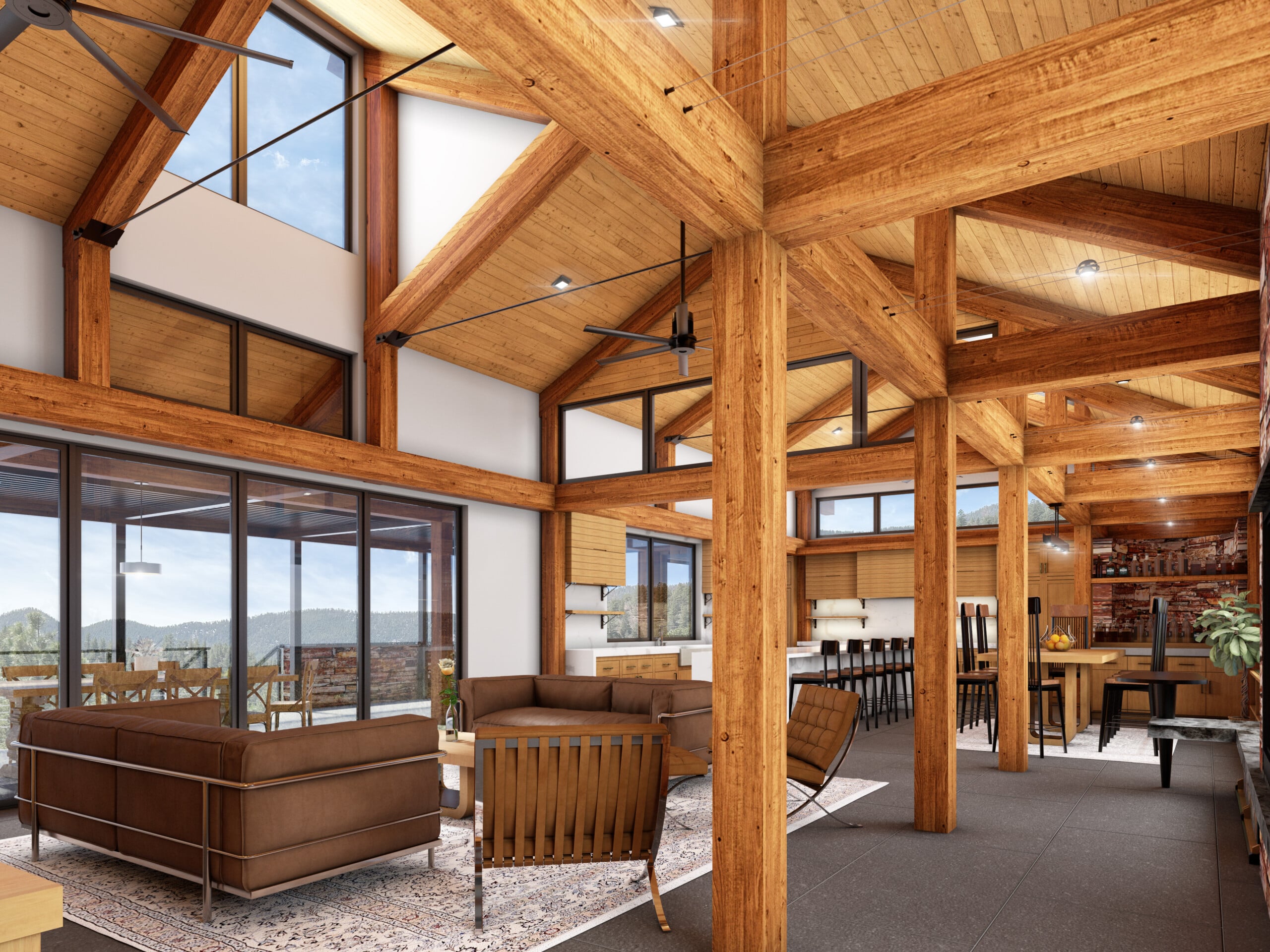 Blending Biophilic Design with Timber Frame For an Eco-Friendly Home - Mountain Living