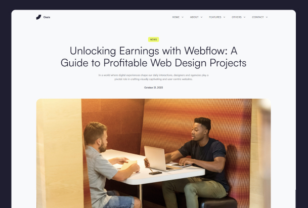Blog post page