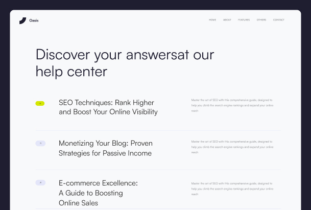 Help center page