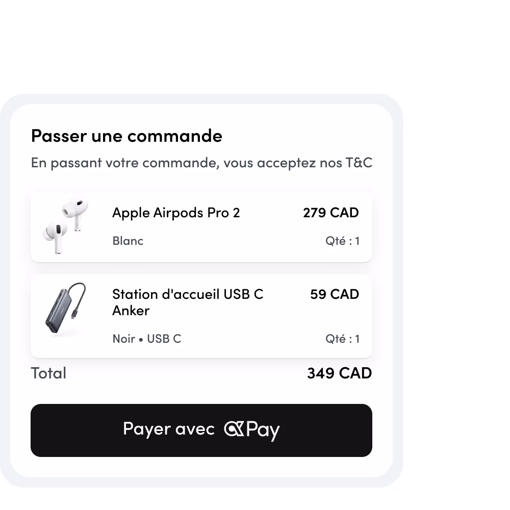 Bon de commande pour AirPods Pro 2 et station d'accueil Anker