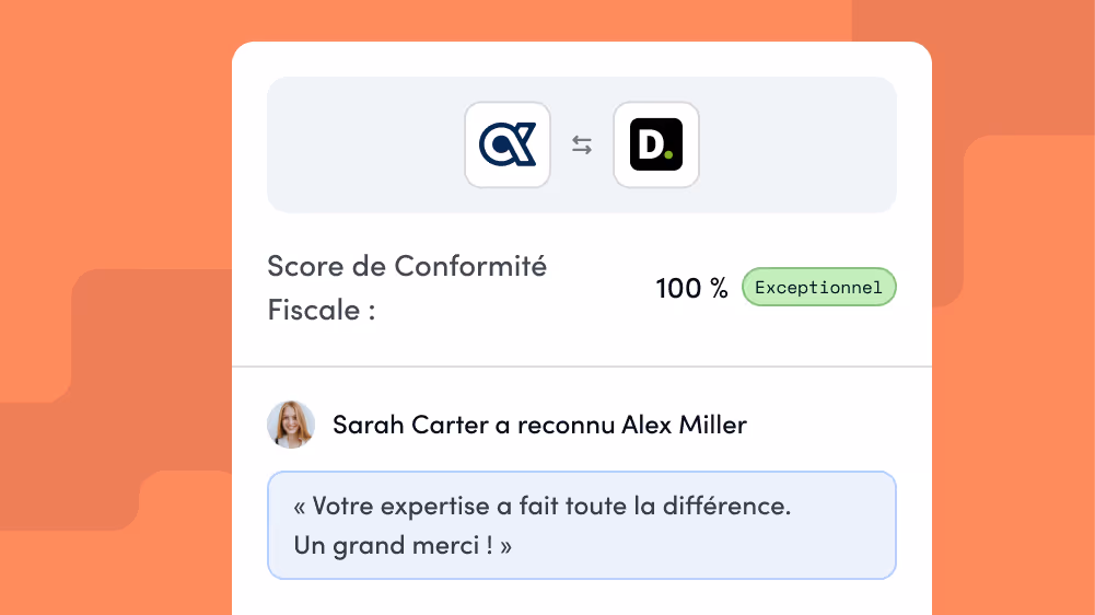 Score de conformité fiscale à 100%, interaction entre deux utilisateurs