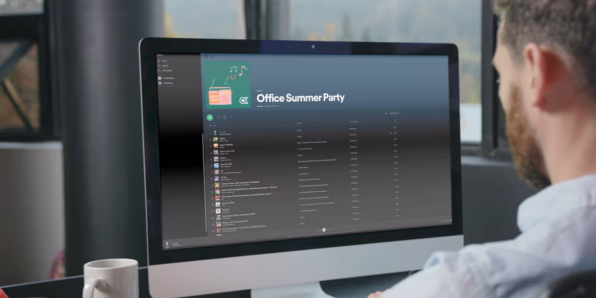 Office Summer Party Playlist on Monitor