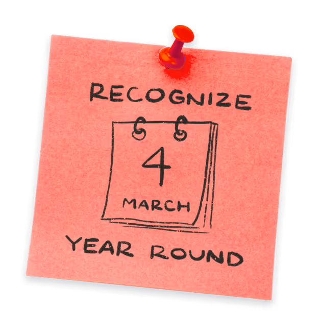 Recognise all year.