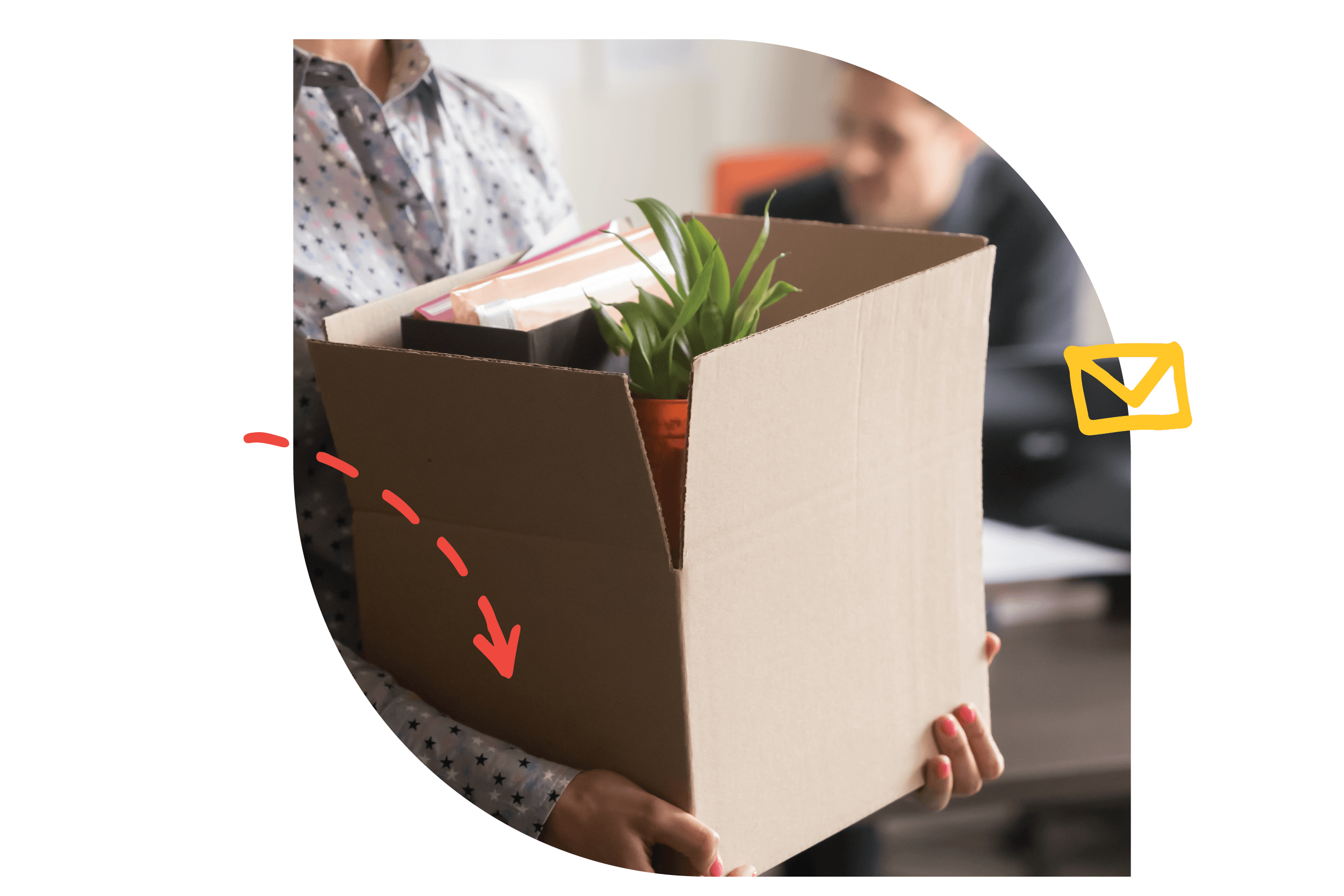 employee packing desk supplies
