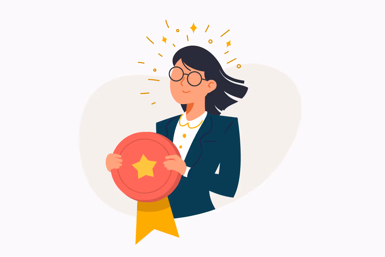 Illustration of an employee receiving an award