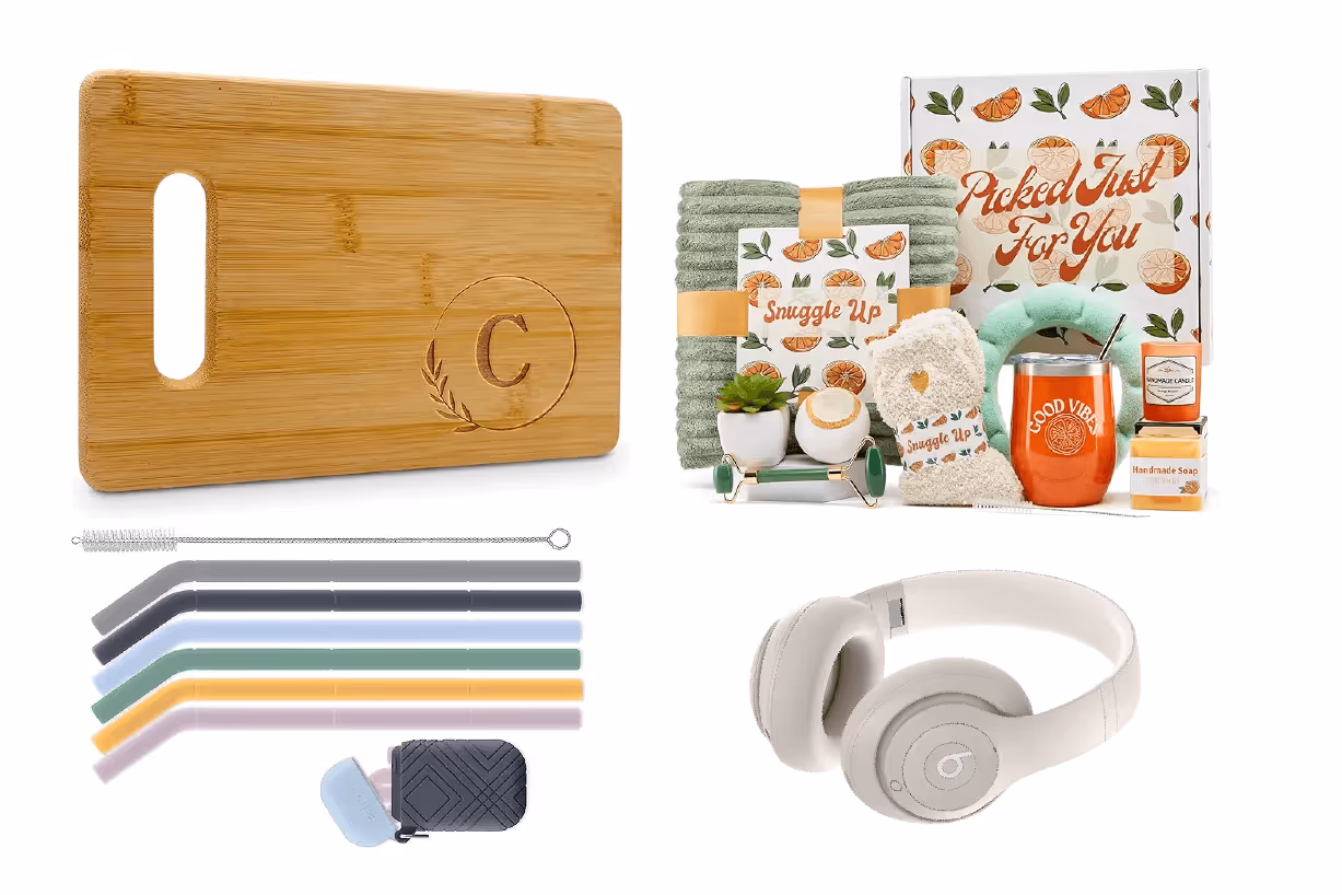 Cutting Board, Self Care Items, Eco-Friendly Straw, Beats Wireless Headphones