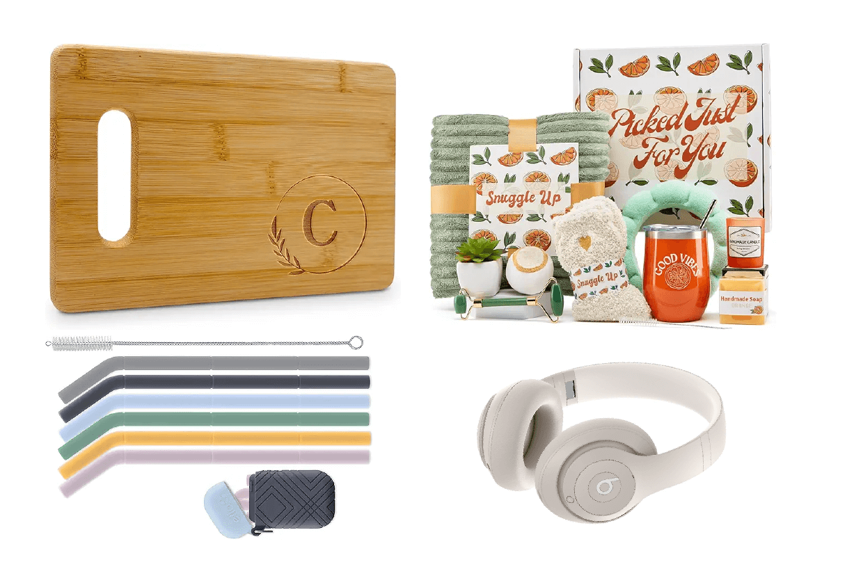 Cutting Board, Self Care Items, Eco-Friendly Straw, Beats Wireless Headphones
