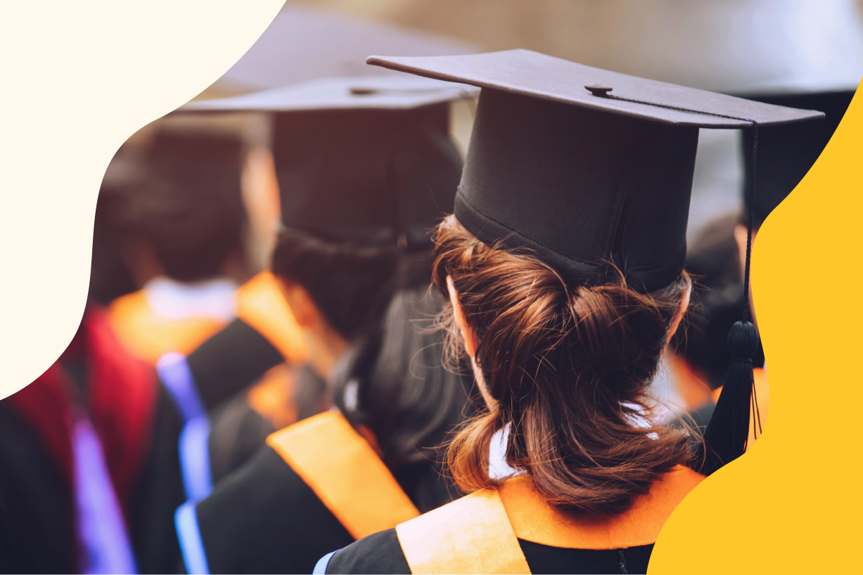 College graduates at graduation ceremony