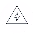 Warning triangle with a lightning bolt symbol inside indicating electrical hazard.