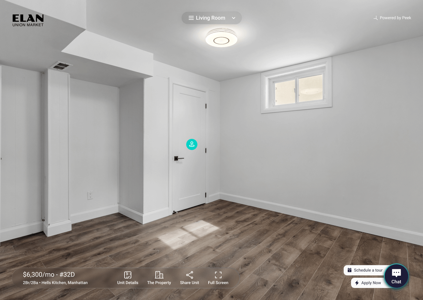 Virtual apartment tour with Peek