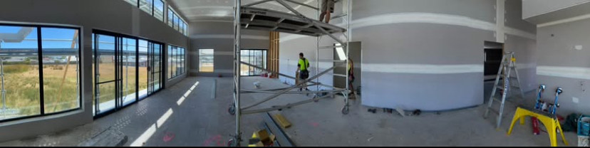 An image of a constructed scaffolding tower.