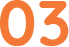 The number zero three in large orange font on white background.