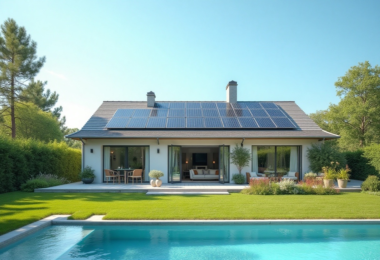 Photovoltaik auf einem schönen Haus in mechernich