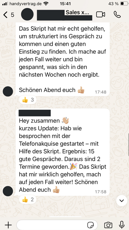 RWKMP Referenz - WhatsApp Chat Screenshot