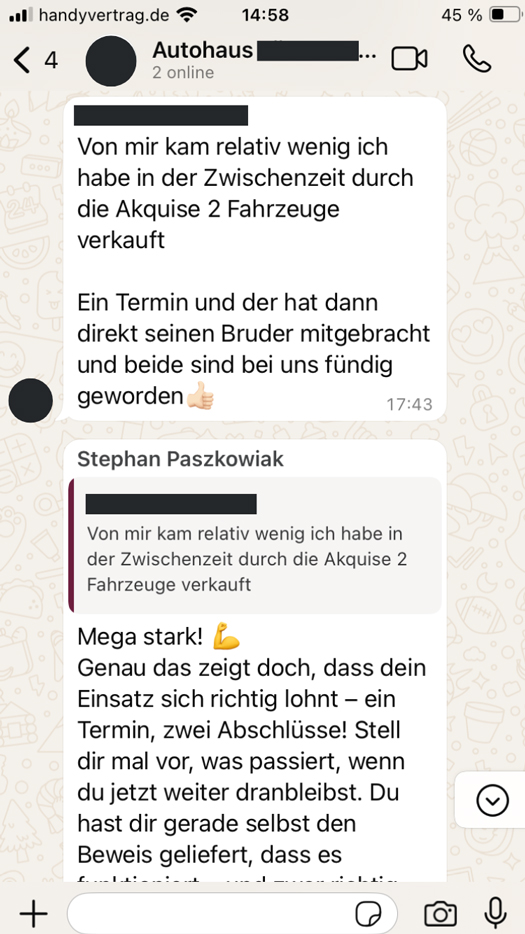RWKMP Referenz - WhatsApp Chat Screenshot