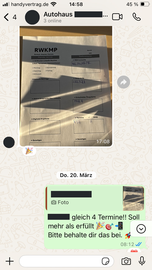 RWKMP Referenz - WhatsApp Chat Screenshot