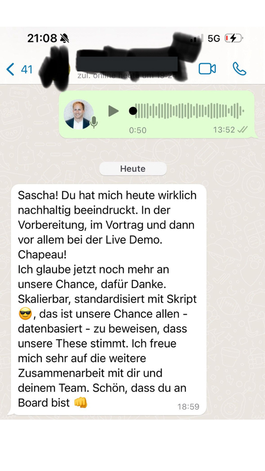 RWKMP Referenz - WhatsApp Chat Screenshot