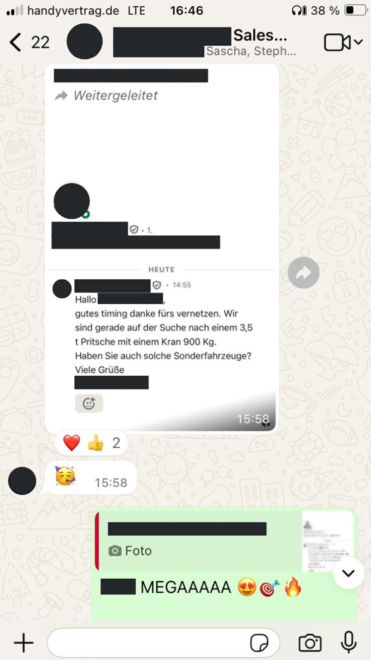 RWKMP Referenz - WhatsApp Chat Screenshot