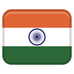 Rounded rectangle icon of the Indian flag with saffron, white, and green stripes and a navy blue Ashoka Chakra in the center.