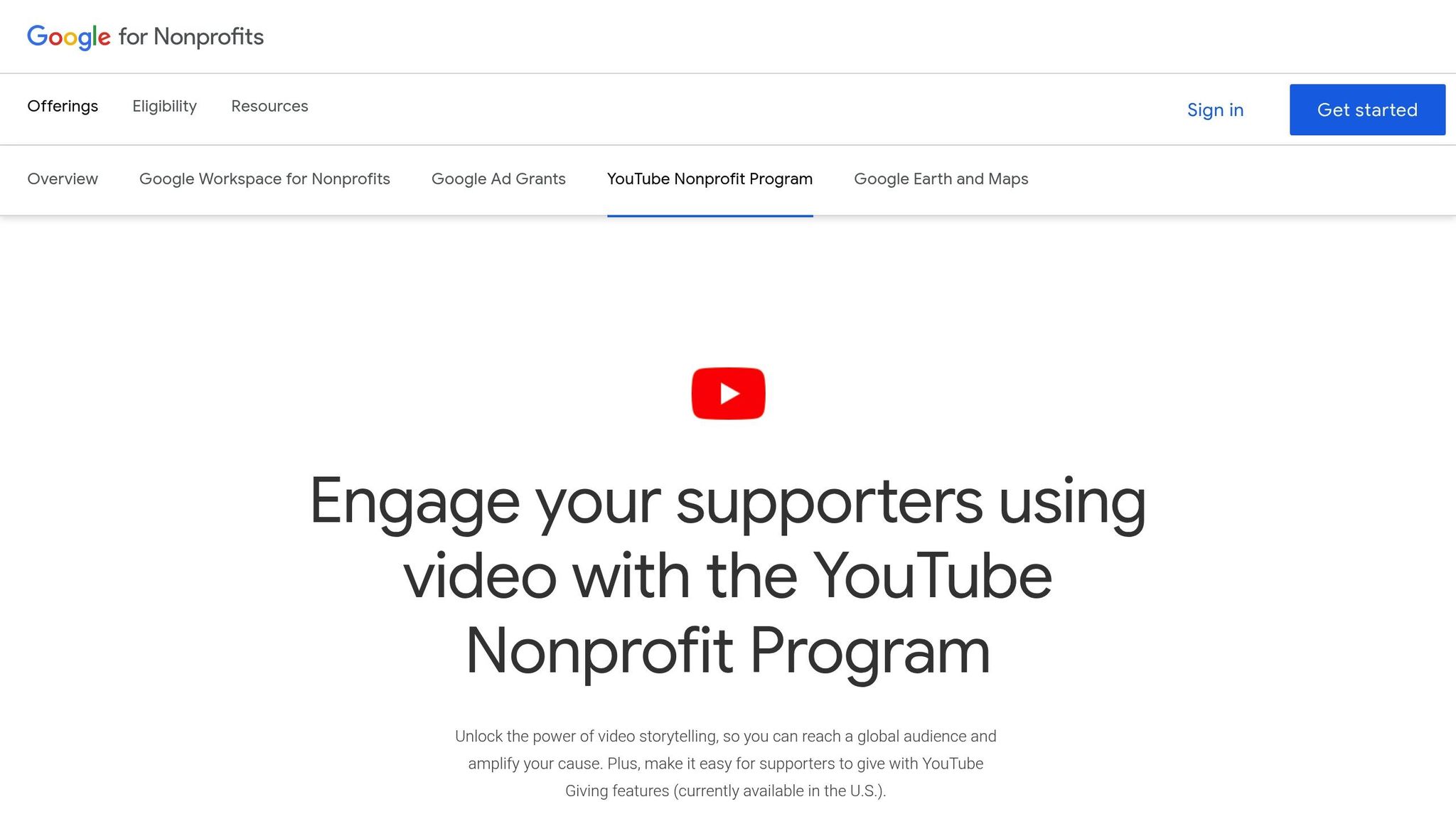 YouTube Nonprofit Program