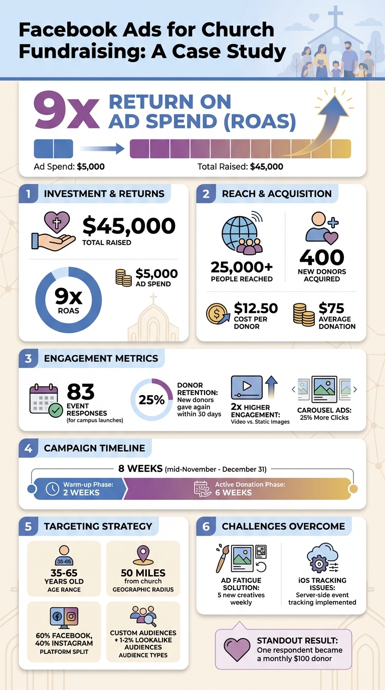 Grace Central Coast Facebook Ads Campaign Results: $5K Investment Generated $45K in Donations