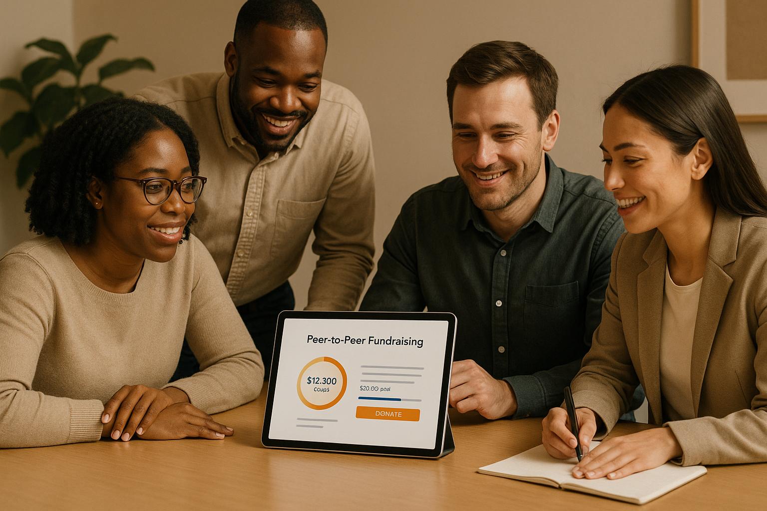 Practical 5-step guide for faith-based nonprofits to plan, launch, and run peer-to-peer fundraising with goals, pages, recruiting, launch tactics, tracking, and stewardship.