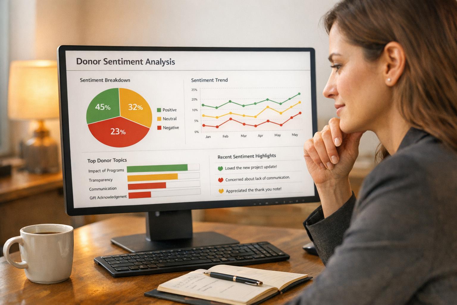 Nonprofits use AI sentiment analysis to read donor emotions, personalize outreach, integrate with CRMs, and boost donor retention.