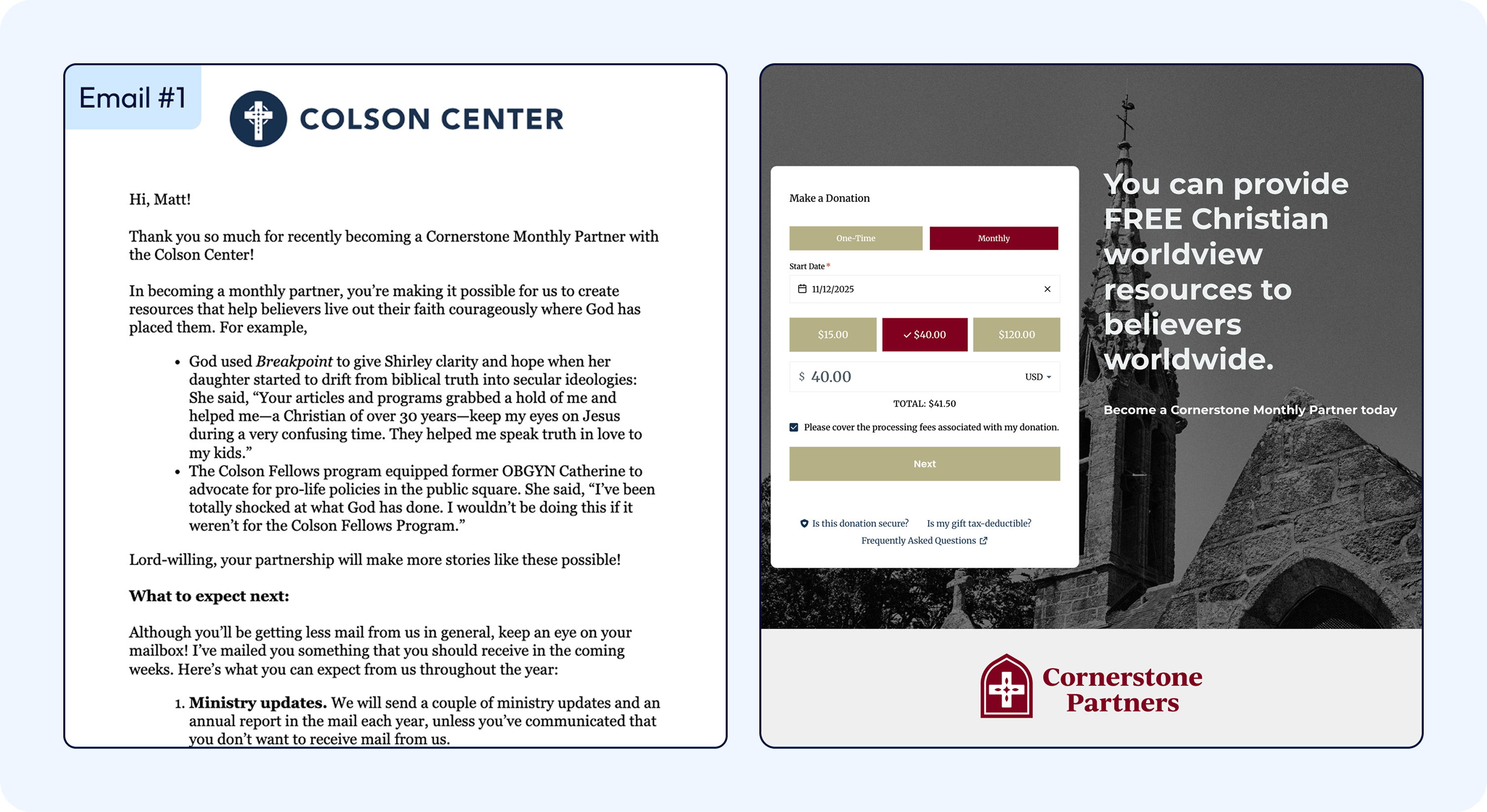 Colson Center Recurring Donor Program Success