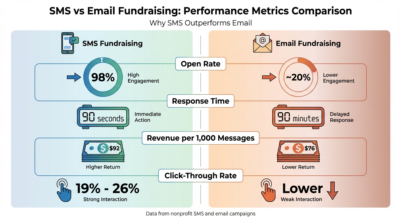 SMS vs Email Fundraising Performance Comparison