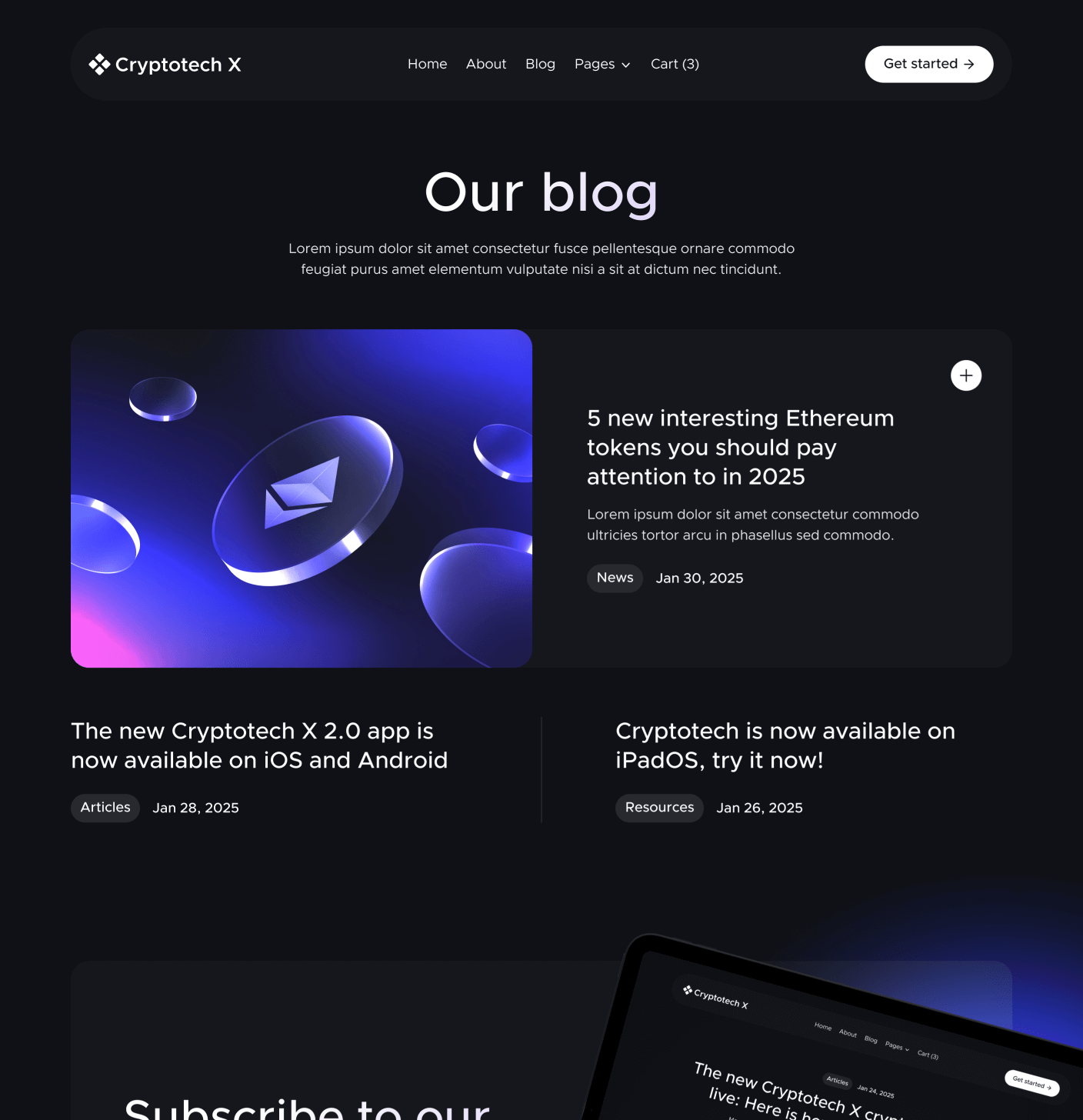 Cryptotech X - Blog V1 Main Page - Crypto Webflow Templates