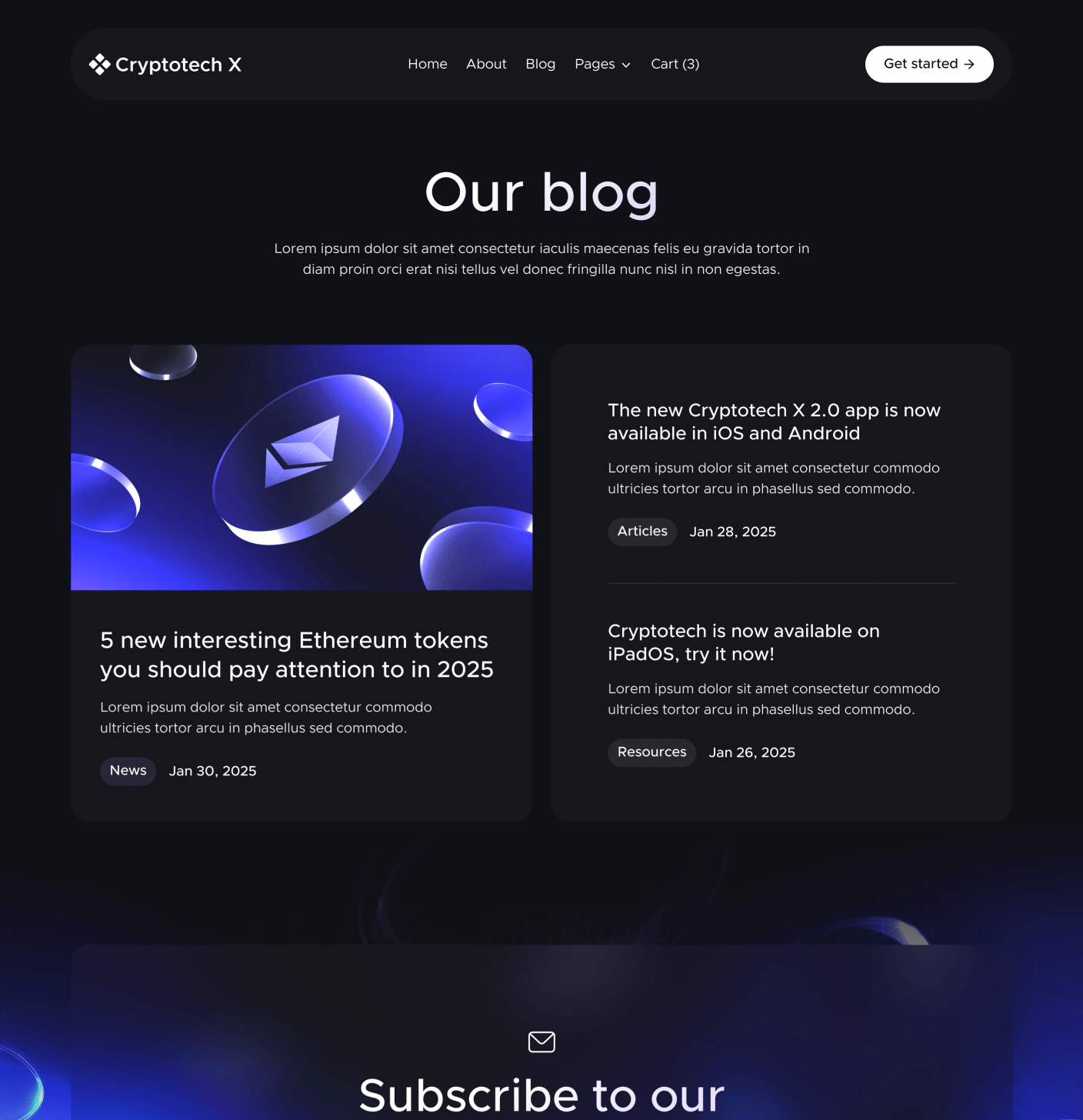 Cryptotech X - Blog V3 Main Page - Crypto Webflow Templates