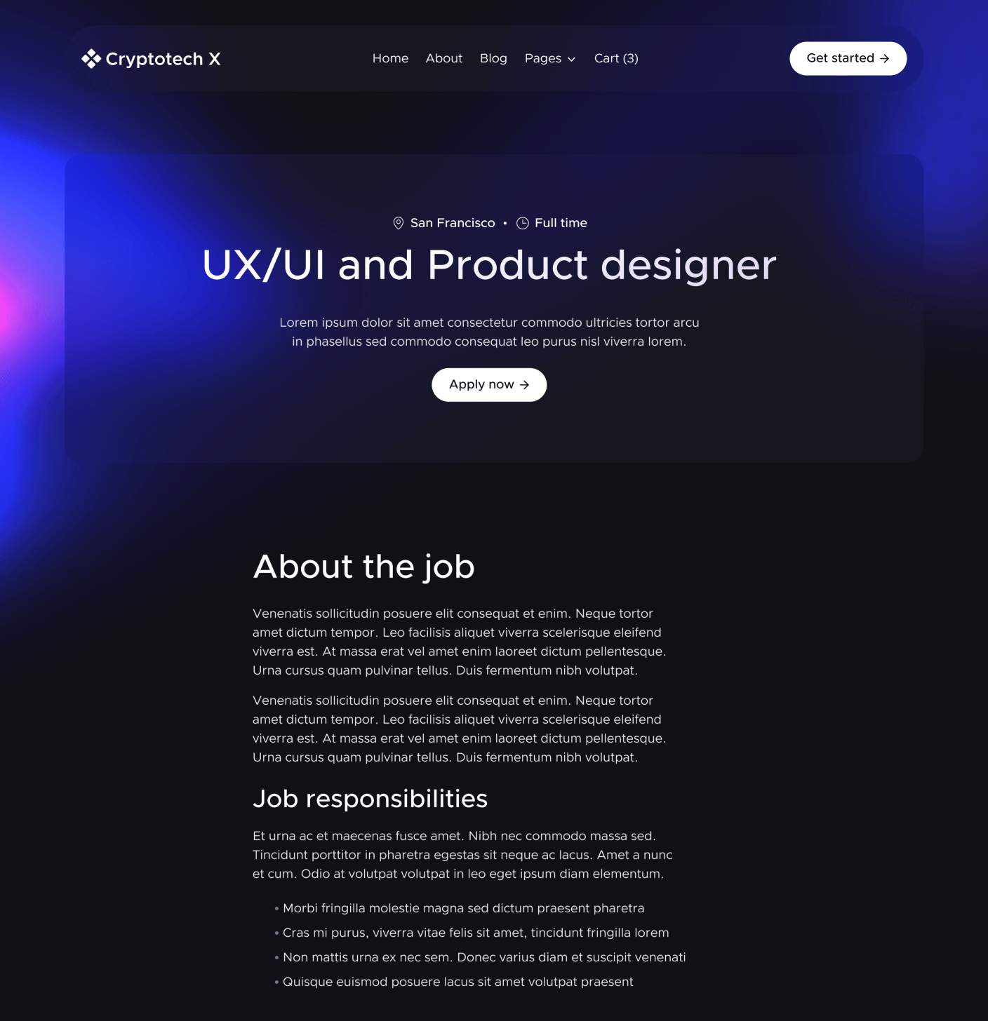 Cryptotech X - Career Single Main Page - Crypto Webflow Templates