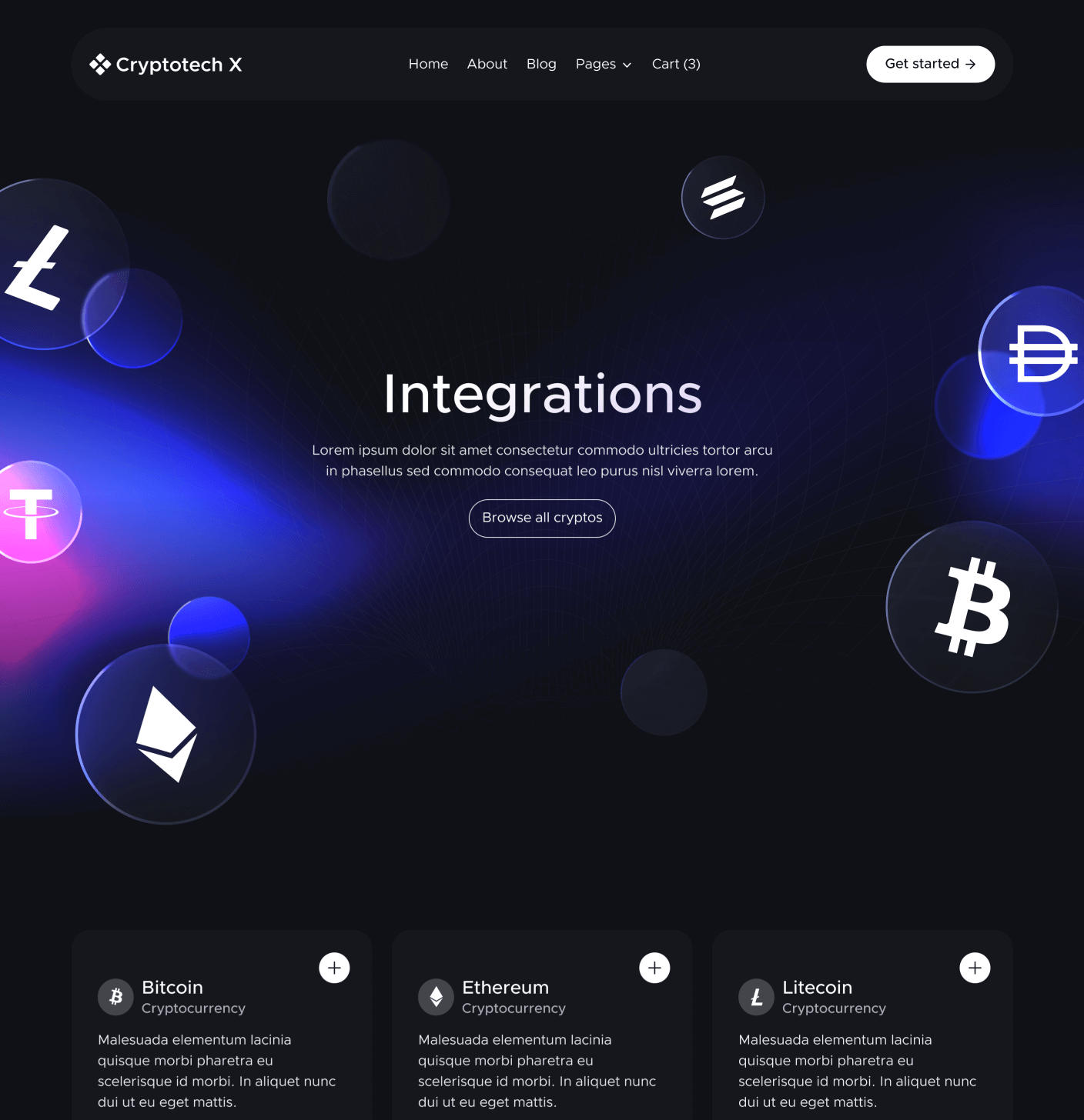 Cryptotech X - Integrations Main Page - Crypto Webflow Templates
