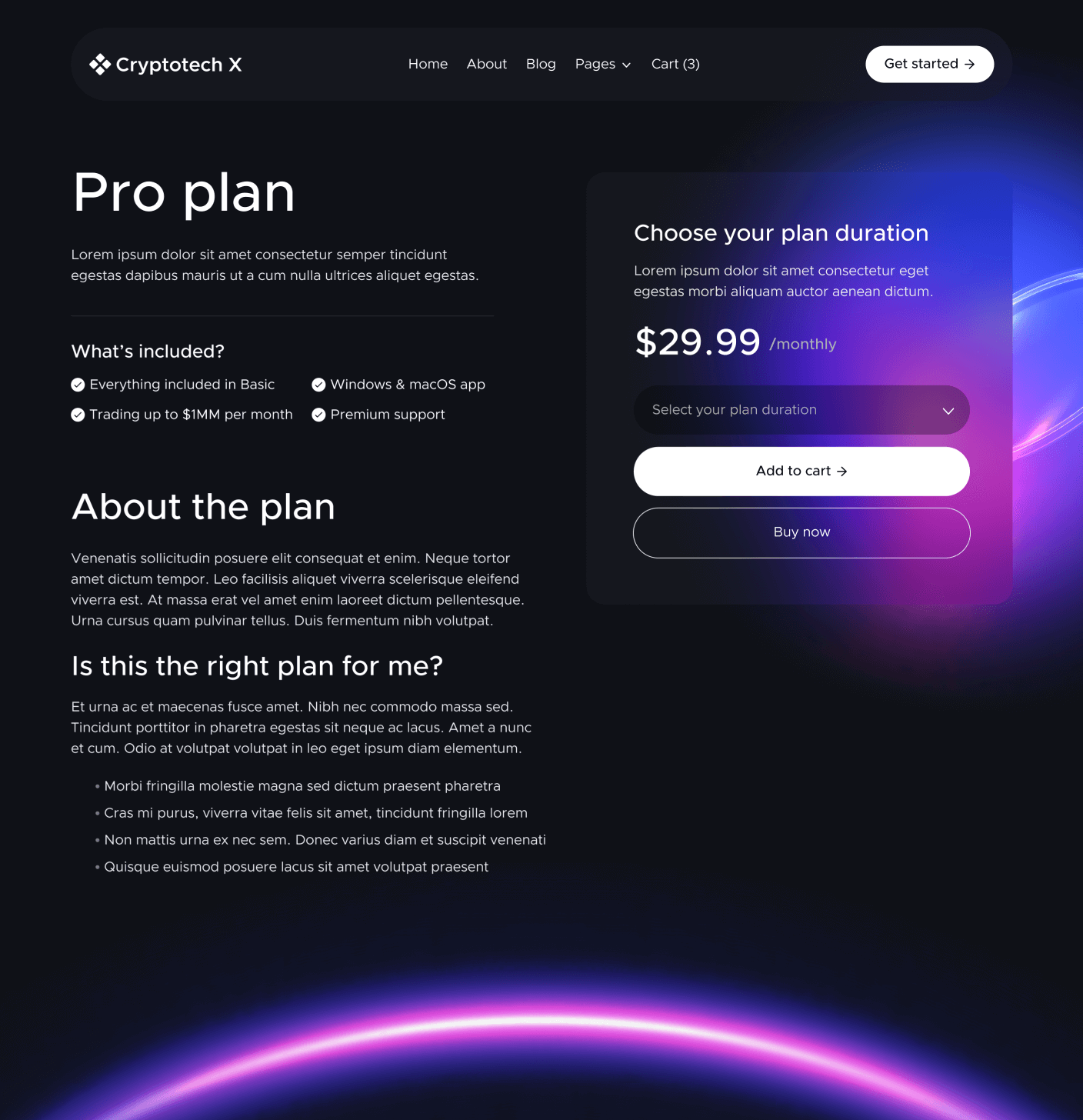 Cryptotech X - Pricing Single Main Page - Crypto Webflow Templates