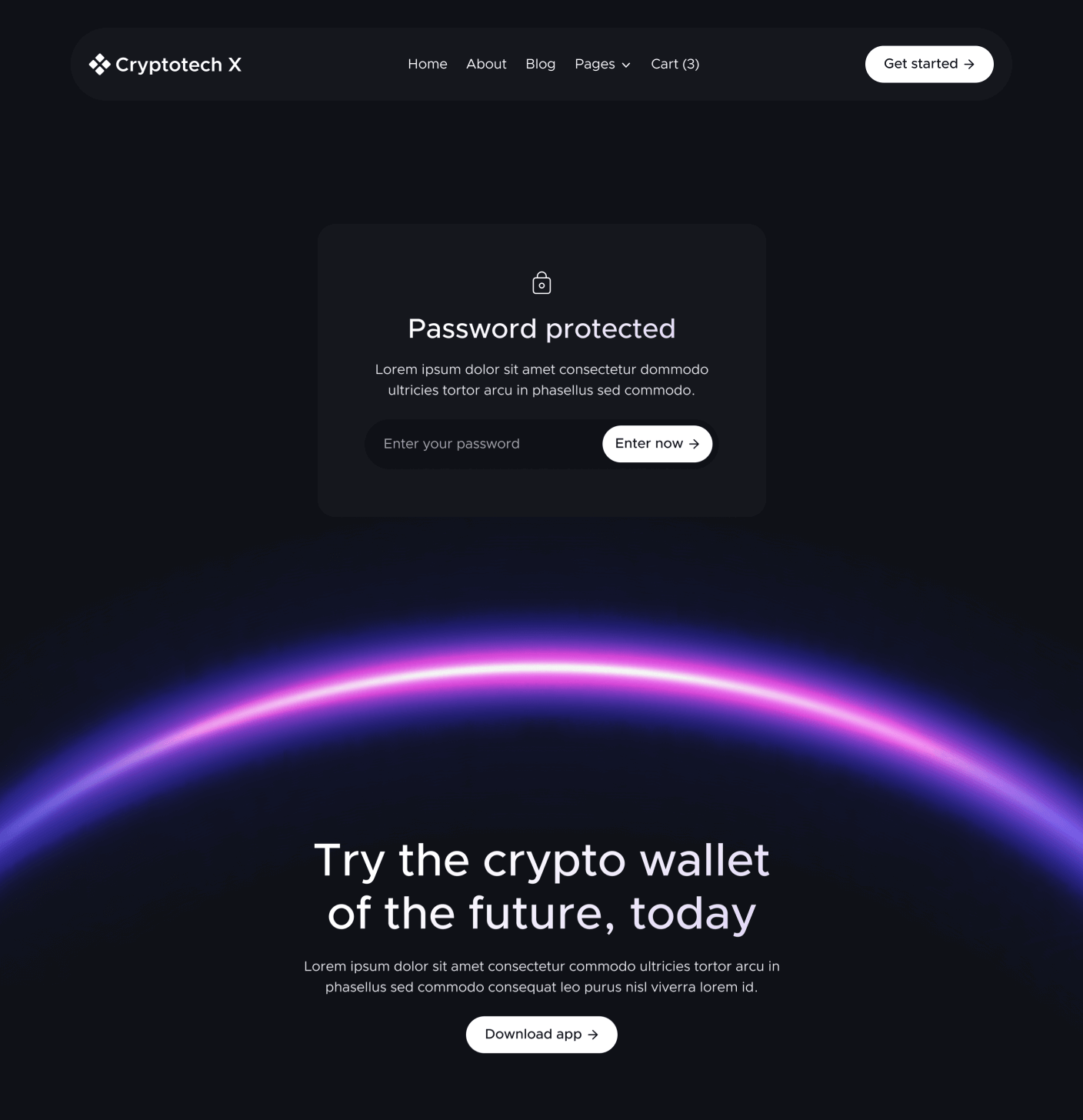 Cryptotech X - Password Protected Utility Page - Crypto Webflow Templates