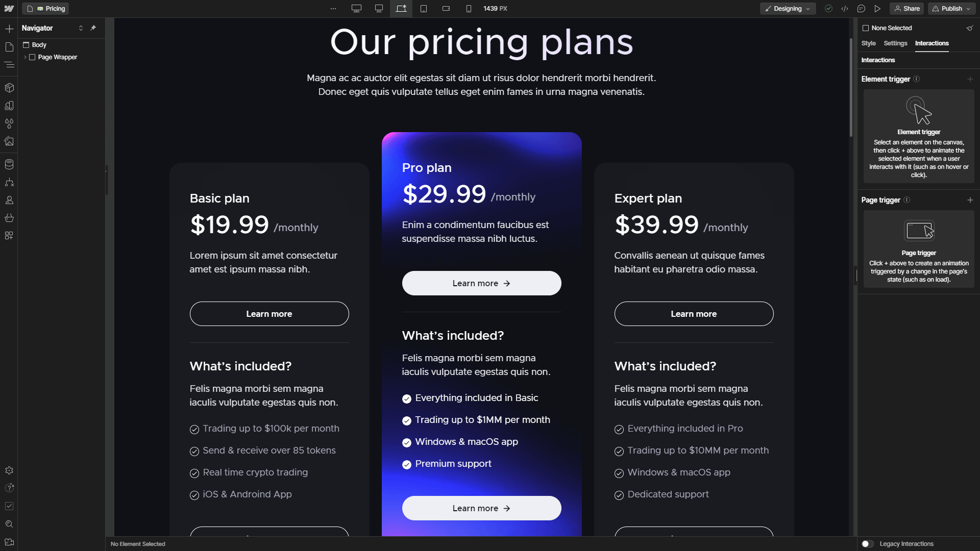 Ecommerce Content - Cryptotech X Webflow Template