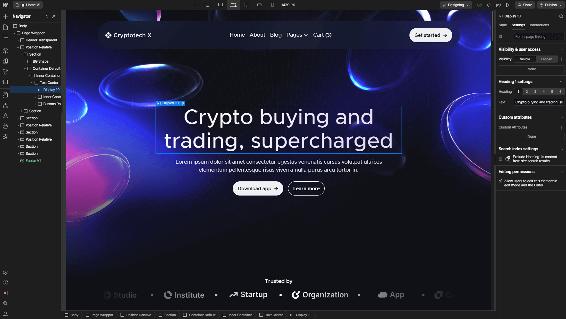 Static Content - Cryptotech X Webflow Template