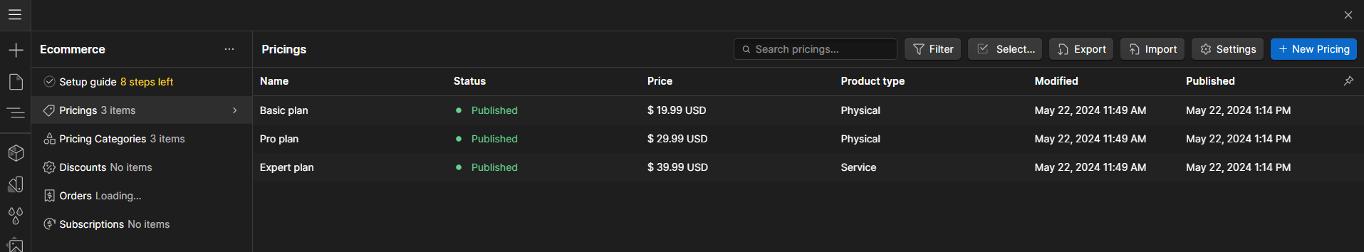 Ecommerce Collection - Cryptotech X Webflow Template