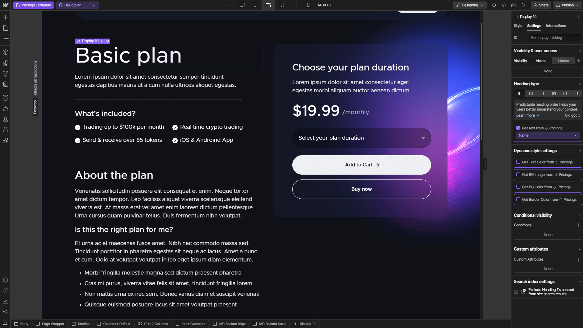 Ecommerce Page - Cryptotech X Webflow Template