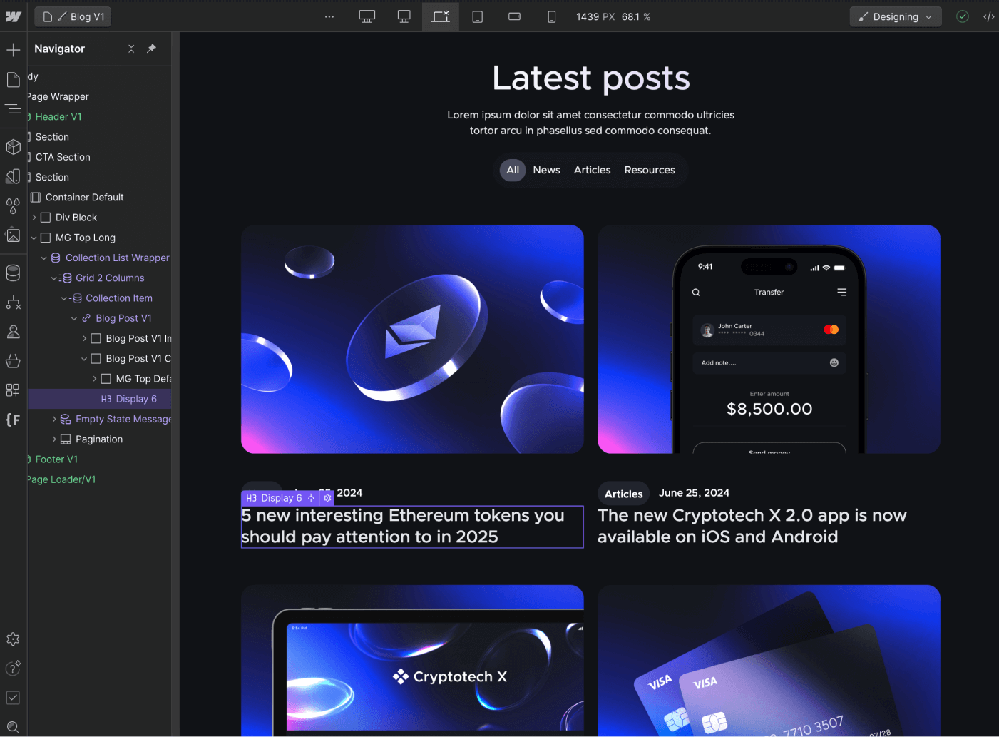 CMS Content - Cryptotech X Webflow Template