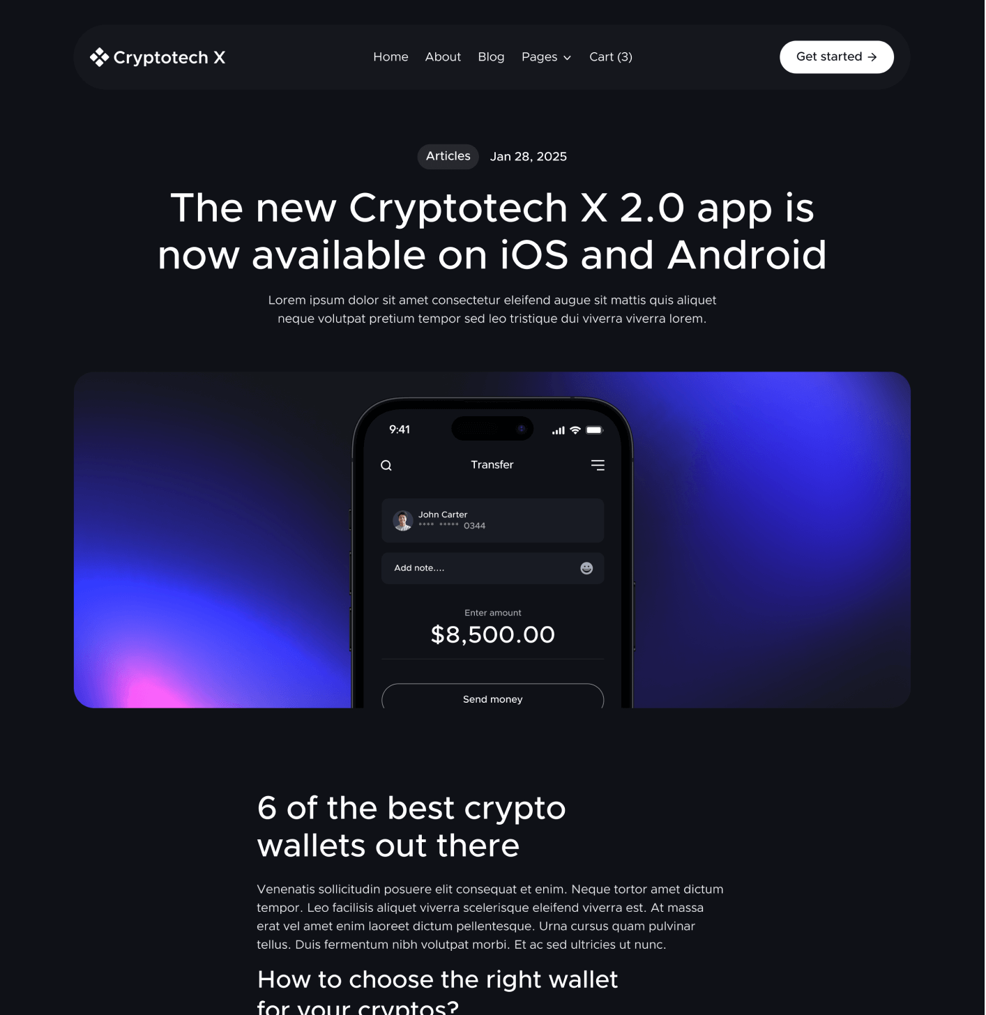 Cryptotech X - Blog Post Page - Crypto Webflow Template
