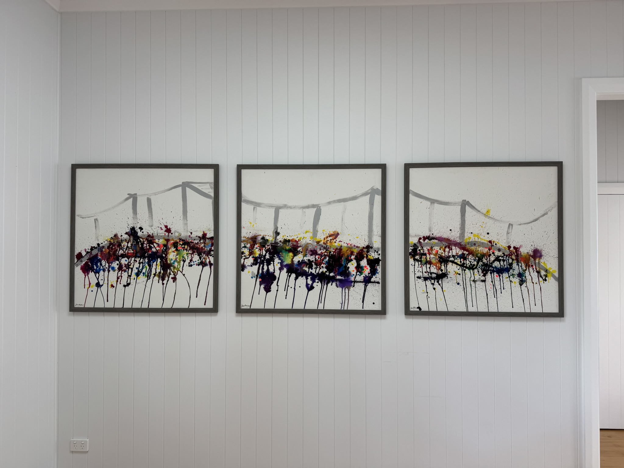 wall art installation Brisbane large framed artwork display