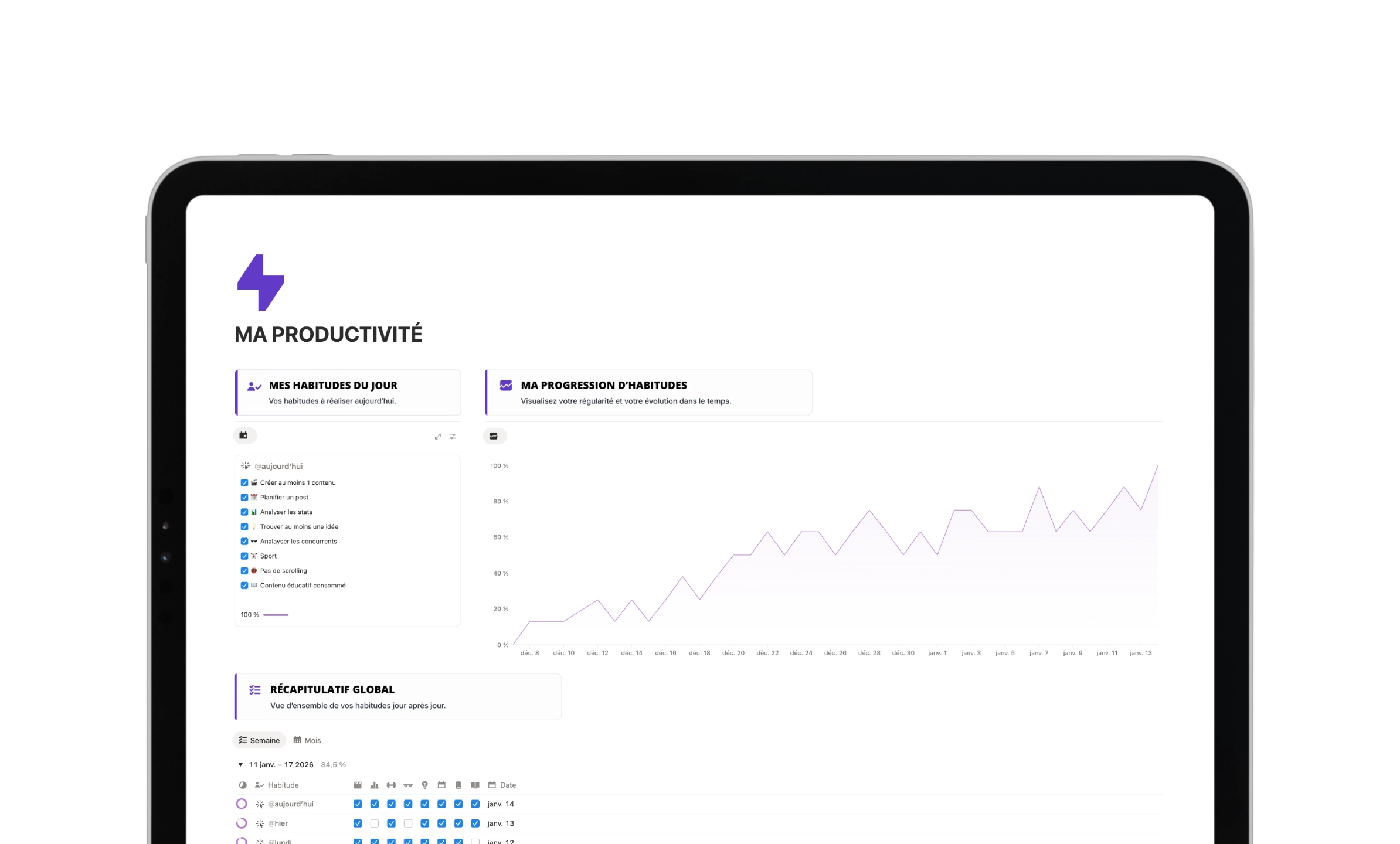 Template Notion Second Cerveau - Arbre de compétences pour suivi des progrès et stratégies d’amélioration