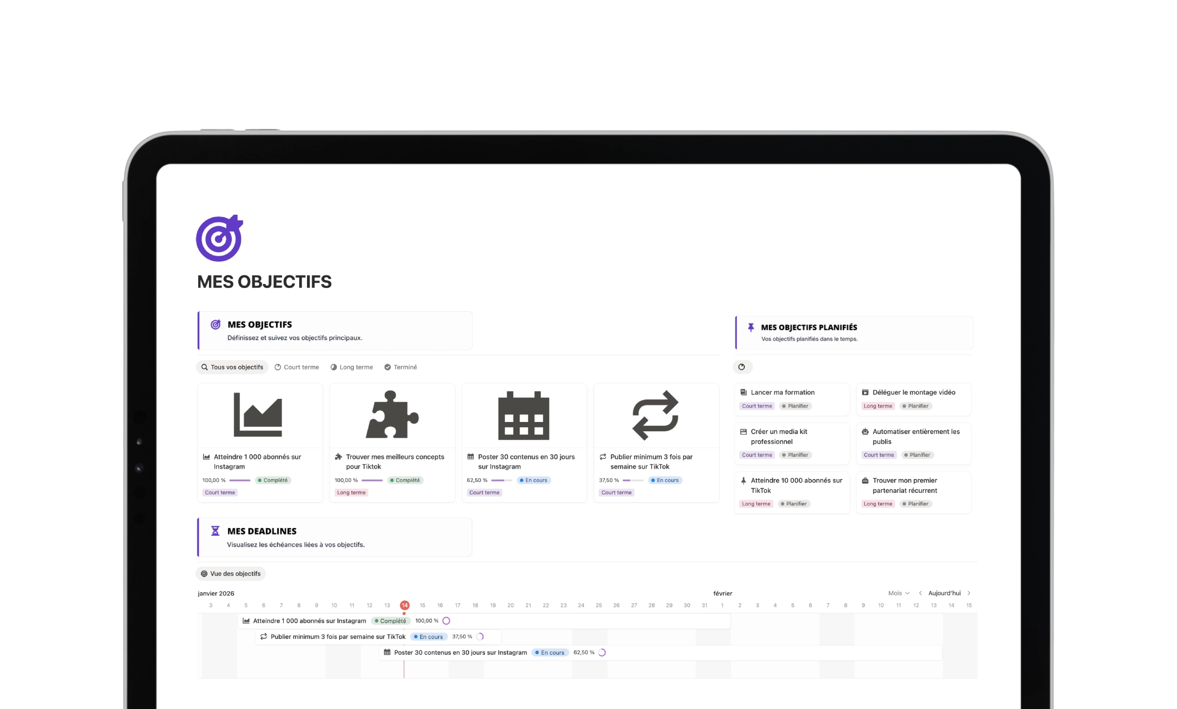 Template Notion Second Cerveau - Bloc de prise de notes et organisation des idées