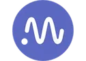 Round blue icon with a white wavy line and a small black dot.
